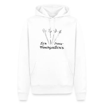 Les 3 mousquetaires - Sweat à capuche Premium bio Homme - blanc - Devant - Nico (187cm)