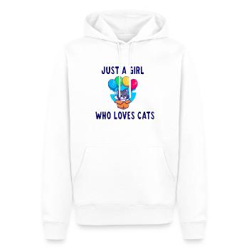 Just a girl who loves mon amour de chat - Sweat à capuche Premium bio Homme - blanc - Devant - Nico (187cm)