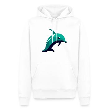 Dauphin - Sweat à capuche Premium bio Homme - blanc - Devant - Nico (187cm)