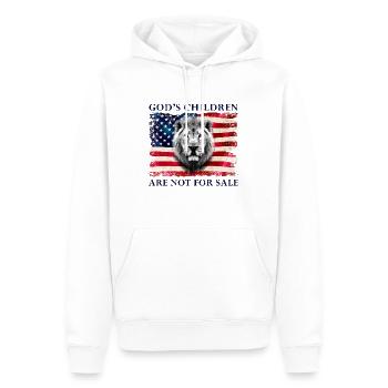 Les enfants de Dieu ne sont pas à vendre - Lion de Juda - Sweat à capuche Premium bio Homme - blanc - Devant - Nico (187cm)