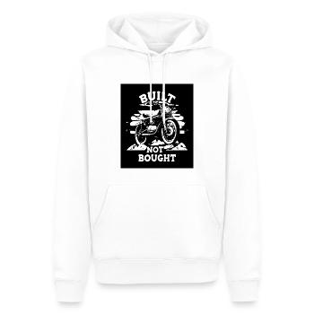 Gebaut nicht gekauft Motorrad - Männer Premium Bio Hoodie - Weiß - Vorne - Nico (187cm)
