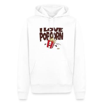 Ich liebe Popcorn: Es ist der beste Snack aller Zeiten! - Männer Premium Bio Hoodie - Weiß - Vorne - Nico (187cm)