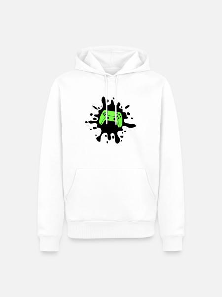 Gamer Gamepad Blobs - Men’s Premium Organic Hoodie - white