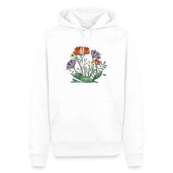 Fleur - Sweat à capuche Premium bio Homme - blanc - Devant - Nico (187cm)