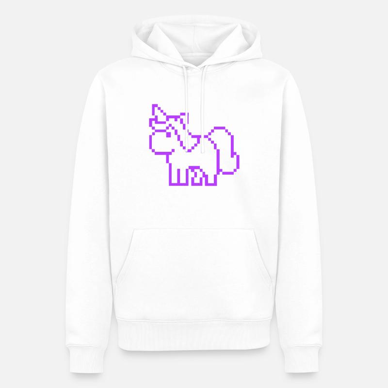pixel einhorn - Männer Premium Bio Hoodie - Weiß