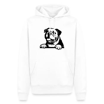 Bouledogue - Sweat à capuche Premium bio Homme - blanc - Devant - Nico (187cm)