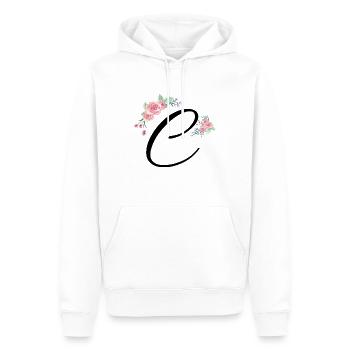 Lettre c fleurs - Sweat à capuche Premium bio Homme - blanc - Devant - Nico (187cm)
