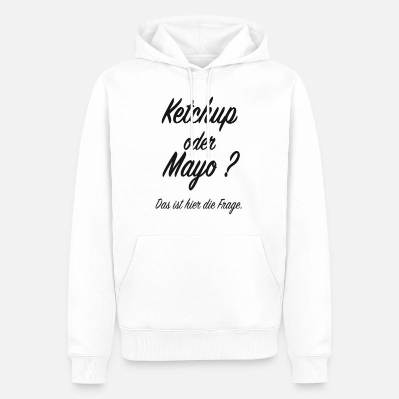 Ketchup oder Mayo - Männer Premium Bio Hoodie - Weiß