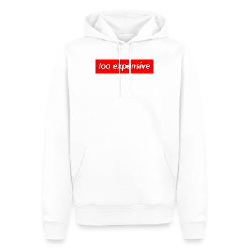 too expensive - Men’s Premium Organic Hoodie - white - Front - Nico (187cm)