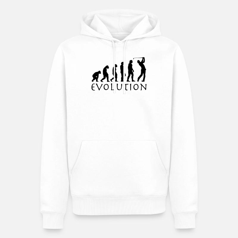 Évolution du golf - Sweat à capuche Premium bio Homme - blanc