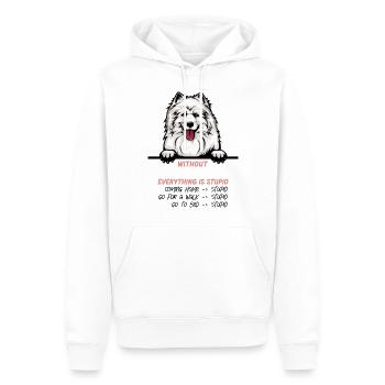 Ohne Samojede ist alles doof - Männer Premium Bio Hoodie - Weiß - Vorne - Nico (187cm)