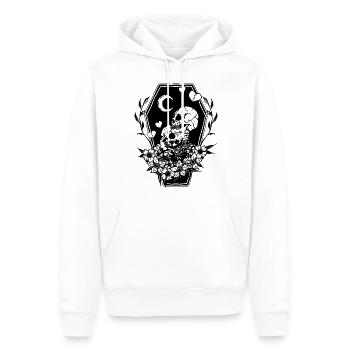 Squelettes amoureux cercueil - Sweat à capuche Premium bio Homme - blanc - Devant - Nico (187cm)
