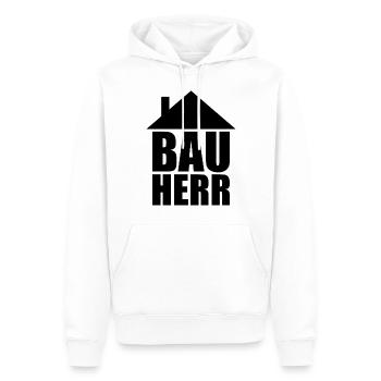 Bauherr Hausbau - Männer Premium Bio Hoodie - Weiß - Vorne - Nico (187cm)