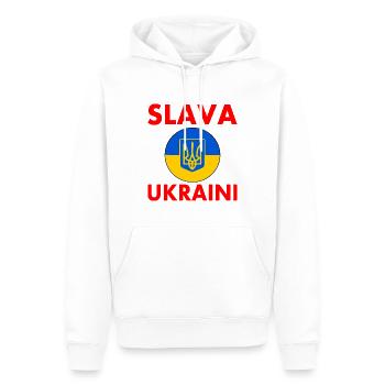 Ukraine - Männer Premium Bio Hoodie - Weiß - Vorne - Nico (187cm)
