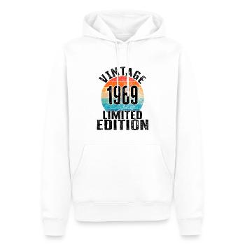 Année de naissance 1969 Vintage Limited Edition Retro - Sweat à capuche Premium bio Homme - blanc - Devant - Nico (187cm)