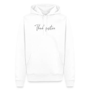 think positive - Männer Premium Bio Hoodie - Weiß - Vorne - Nico (187cm)