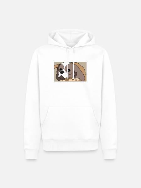 Süßer Hund - Männer Premium Bio Hoodie - Weiß