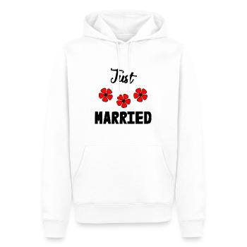 GERADE VERHEIRATET. Junggesellinnenabschied. HEILIGER VALENTIN. PAAR - Männer Premium Bio Hoodie - Weiß - Vorne - Nico (187cm)