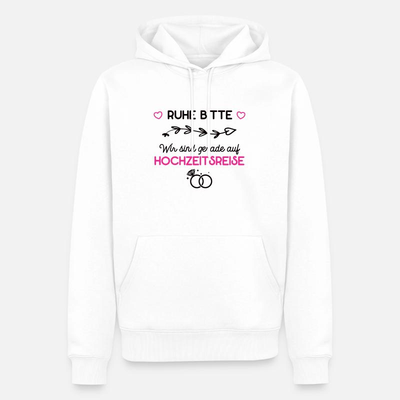 Hochzeitsreise Flittern Flitterwochen Reise Urlaub - Männer Premium Bio Hoodie - Weiß