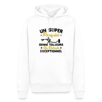 Super pompier donne toujours retraité exceptionnel - Sweat à capuche Premium bio Homme - blanc - Devant - Nico (187cm)