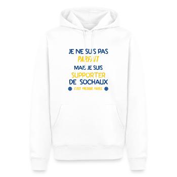 JE SUIS SUPPORTER DE SOCHAUX - Sweat à capuche Premium bio Homme - blanc - Devant - Nico (187cm)