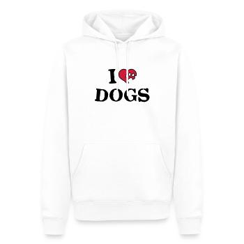 hundeherz_a_2c - Männer Premium Bio Hoodie - Weiß - Vorne - Nico (187cm)