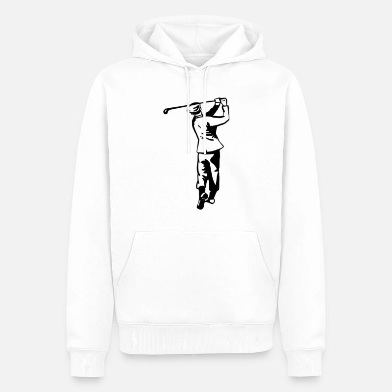 Golf - Golfen - Golfer - Männer Premium Bio Hoodie - Weiß