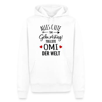 Alles Gute zum Geburtstag beste Oma tollste Omi - Männer Premium Bio Hoodie - Weiß - Vorne - Nico (187cm)