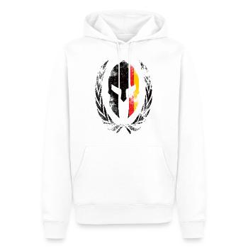 Spartaner Helm Deutsche Flagge - Männer Premium Bio Hoodie - Weiß - Vorne - Nico (187cm)