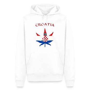Croatia Flag Flagge Kroatien - Männer Premium Bio Hoodie - Weiß - Vorne - Nico (187cm)