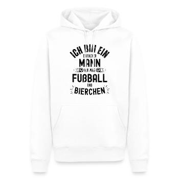 Fußball Fussball Bier lustiger Spruch Deutschland - Männer Premium Bio Hoodie - Weiß - Vorne - Nico (187cm)