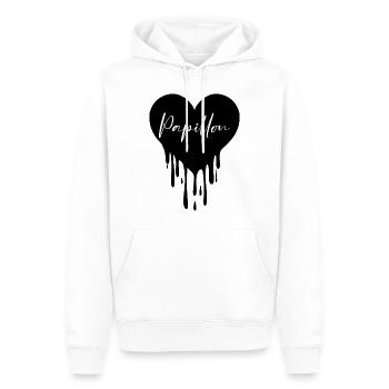 Papillon Coeur Amour - Sweat à capuche Premium bio Homme - blanc - Devant - Nico (187cm)