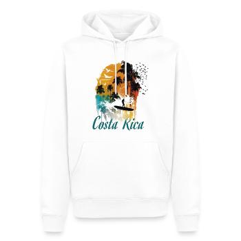 Watercolor Costa Rica Surfer - Men’s Premium Organic Hoodie - white - Front - Nico (187cm)