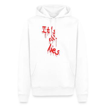 It's all lies Spruch Spray Sprüche Spraydose Lüge - Männer Premium Bio Hoodie - Weiß - Vorne - Nico (187cm)