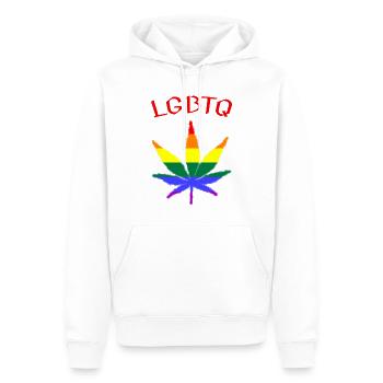 LGBTQ Pride CSD Regenbogen Love - Männer Premium Bio Hoodie - Weiß - Vorne - Nico (187cm)