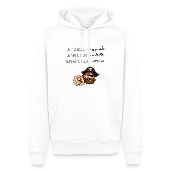 A Ras Bord Noir. Humour Cadeau Anniversaire Fête - Sweat à capuche Premium bio Homme - blanc - Devant - Nico (187cm)
