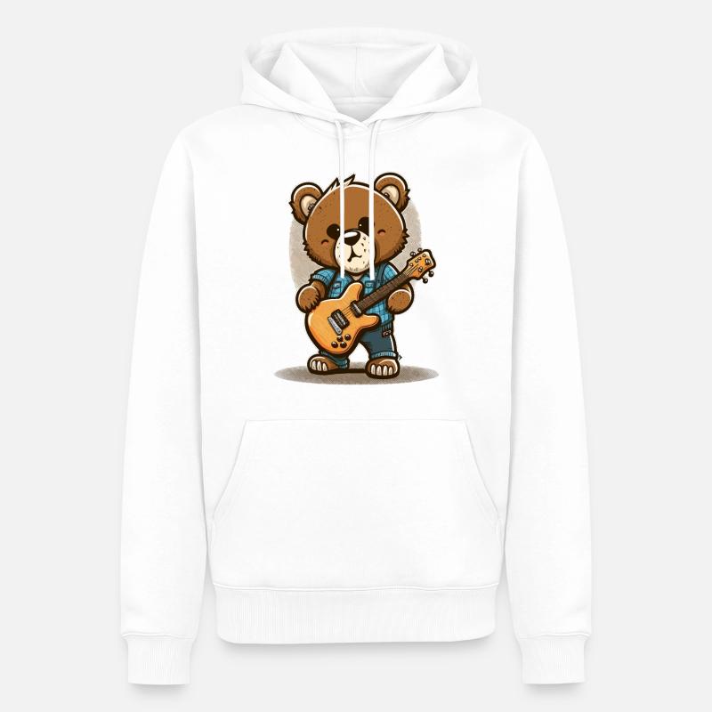 Rocher de l’Ours - Sweat à capuche Premium bio Homme - blanc