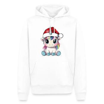Licorne Noël mignon Noël mignon - Sweat à capuche Premium bio Homme - blanc - Devant - Nico (187cm)