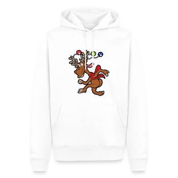 Noël rennes - Sweat à capuche Premium bio Homme - blanc - Devant - Nico (187cm)