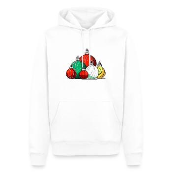 Weihnachtliche Dekokugeln - Männer Premium Bio Hoodie - Weiß - Vorne - Nico (187cm)