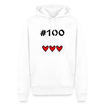 100 JAHRE. 100-jähriges Jubiläum. GEBURTSTAG 100 JAHRE. - Männer Premium Bio Hoodie - Weiß - Vorne - Nico (187cm)