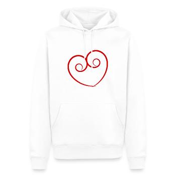 HEART. HEARTS. SAINT VALENTINE. LOVE. LOVE. HEART - Men’s Premium Organic Hoodie - white - Front - Nico (187cm)