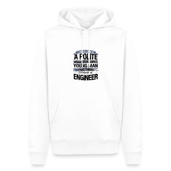Cadeaux d’ingénieur une fois un jeune homme poli puis - Sweat à capuche Premium bio Homme - blanc - Devant - Nico (187cm)