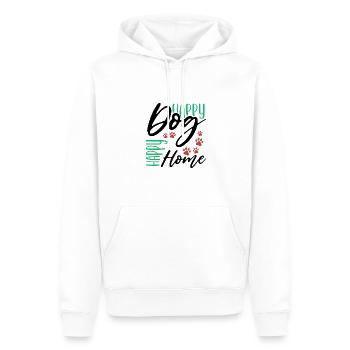 Chien Humour Happy Dog Happy Home Dog Lover Cadeau - Sweat à capuche Premium bio Homme - blanc - Devant - Nico (187cm)