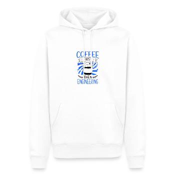 Engineer Gift Coffee First Then Engineering - Men’s Premium Organic Hoodie - white - Front - Nico (187cm)