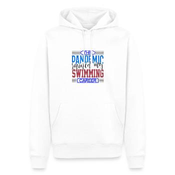 Schwimmergeschenk-Pandemie ruinierte meine Schwimmkarriere - Männer Premium Bio Hoodie - Weiß - Vorne - Nico (187cm)