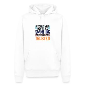 Le nageur offre aux gens qui n’aiment pas nager - Sweat à capuche Premium bio Homme - blanc - Devant - Nico (187cm)