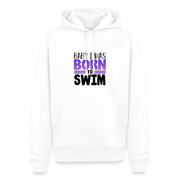 Cadeau de nageur Bébé je suis né pour nager Cadeau pour - Sweat à capuche Premium bio Homme - blanc - Devant - Nico (187cm)