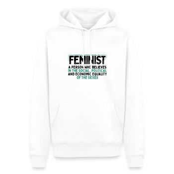 Féministe Social Politique Economique Égalité de - Sweat à capuche Premium bio Homme - blanc - Devant - Nico (187cm)