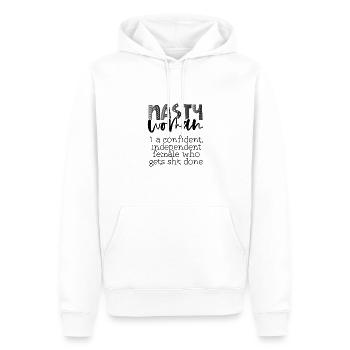 Féminisme Femme méchante confiante se faire chier - Sweat à capuche Premium bio Homme - blanc - Devant - Nico (187cm)